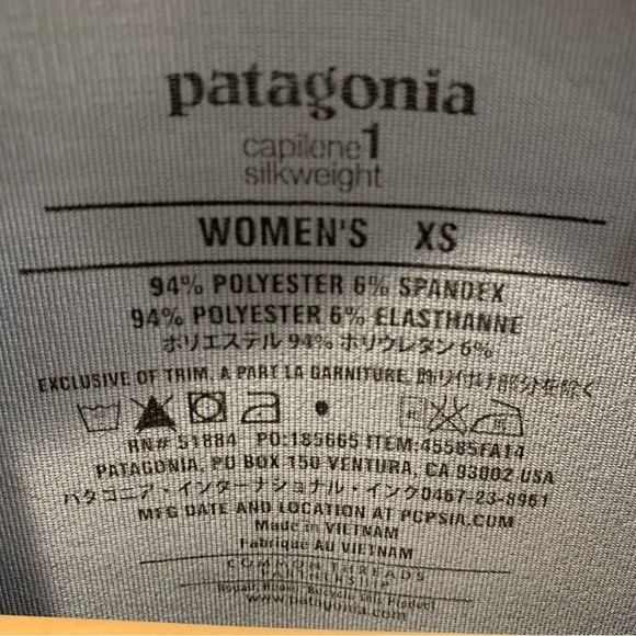 Patagonia Capilene Blue Aztec Long Sleeve Base Layer Top Women’s XS - Picture 4 of 5